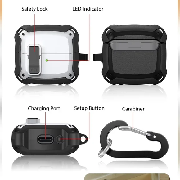 ❤Secure Lock Hard Case For Galaxy Buds 3 And Buds 3 Pro Charging Case White🩵 - Picture 4 of 4